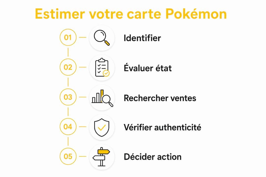 Infographie : comment estimer la valeur d'une carte Pokémon, étape par étape